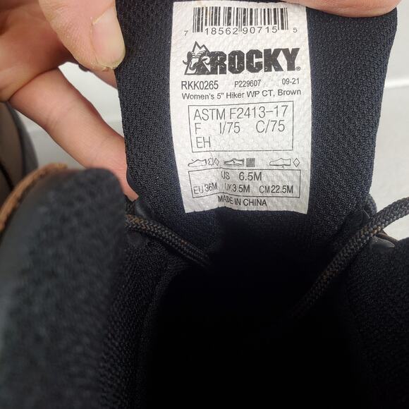 Gopcore Hiking Work Boot Waterproof Leather Composite Toe Rocky Size W6.5 NWOT - Picture 16 of 16